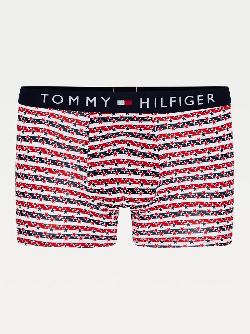 Férfi Tommy Hilfiger Tommy original cotton trunk Trunks Piros Kék | HU 1317JPQ